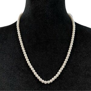 Claires Faux Pearl Necklace White 32 Inch Length